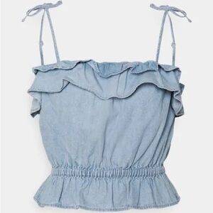 Ruffle bubble crop blouse